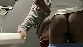 Slamming backshots deep in bar bathroom with bbw milf