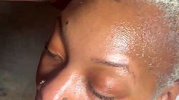 Sloppy living room blowjob huge facial blast