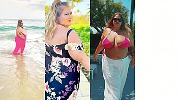 a curvy bbw tests huge toys at expo