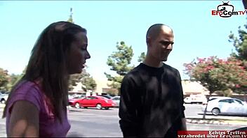 skinny brunette teen picked up for street sex cumshot