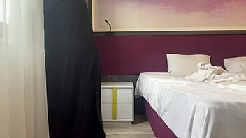 horny arab milf creampied rough in hotel on holiday