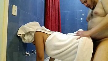 passionate doggy pounding surges after steamy shower bliss