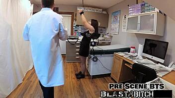 Nurse Mina Moon sucks patient cock then takes doggystyle pounding twice