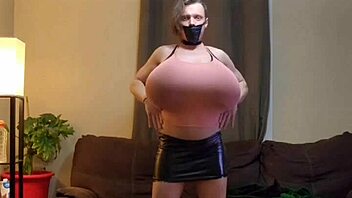 shanneltrav bounces her massive trans boobs everywhere