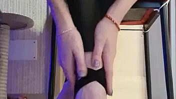 dirty teen slut in leggings fingers her wet pussy in shower fetish