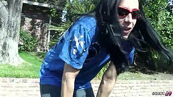 sexy blonde wife seduces stranger for sneaky cheating ride home