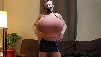 shanneltrav bounces her massive trans boobs everywhere