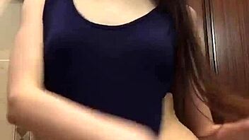 cutie in fishnets dances with innie lips 😍 tiny tits miniskirt tease