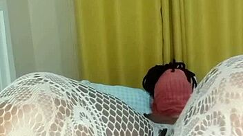 Curvy black Milf spreads wet fat pussy wide for your hungry eyes