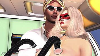 lady harem girls ride big cocks to orgasm in second life sl sex