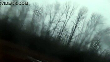 Skinny Brunette Masturbates Riskily on Public Train to Cum