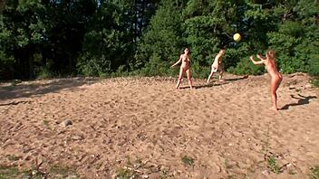 hey girls let's camp kiss lick pussies together