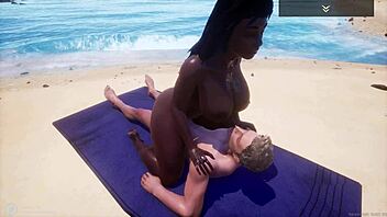 Jadeen, big ass black milf pussy owning Jason's white dick beachside?