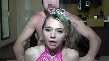 Submissive Mia Kay Gags on Rough Throat Fuck and Ass Lick Domination