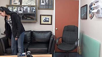 raven grey gags on cock in hardcore debut fuck