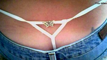 milf wife cums in thong panties