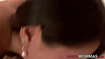 mature woman and young beauty share hot threesome action together