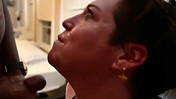 Kyliebbw licks balls bareback then swallows bbc before interracial fat ass pounding