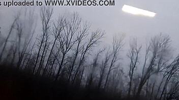 Skinny Brunette Masturbates Riskily on Public Train to Cum