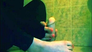 veronica's shemale solo teases feet and blue eyes