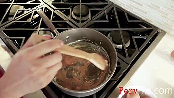 Big Tits Stepmom Sucks Cock While Cooking Eggs