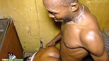 couple bangs doggy style all around kitchen