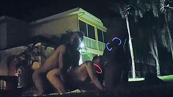 swingers' outdoor bbc group doggystyle frenzy at resort