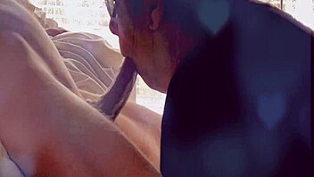 girlfriend unwinds deepthroating long uncut cock close-up homemade