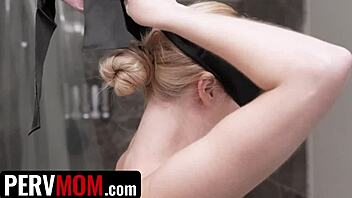 stepmom catches stepson's cock prank and gets horny slick