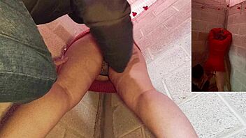 Curvy fetish woman pays for upskirt groping thrills