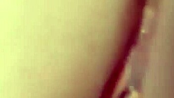 cum keeps flowing between her puffy pussy lips?