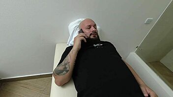 jennifer arrives sexy for a massage, i fuck her hard and cum on her tits