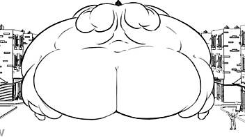 bryn packs on pounds muscular belly swells hugely sexy