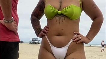 cheese vendor stares endlessly at my bare beach pussy