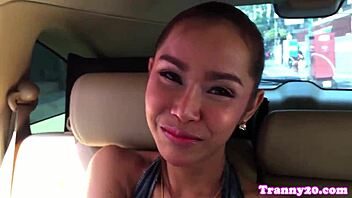 Cute ladyboy takes deep assfucking in lingerie spooning