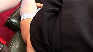 Boss's office turns wild with lesbian strapon scissoring and dildo play!