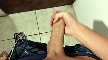 Skinny Guy Jerks Monster Cock In Shower And Cums On Floor Pov