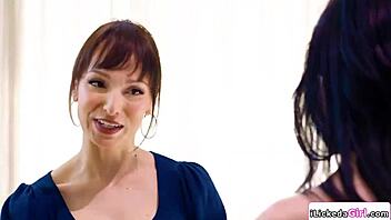 stepmom straps on and fucks moaning teen pussy hard taboo style