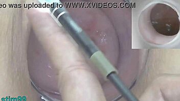 Mature Japanese milf undergoes extreme gyno exam with endoscope cervix insertion into uterus