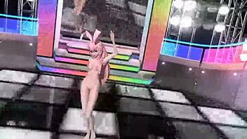 Megurine Luka struts full nude bunny costume hotness