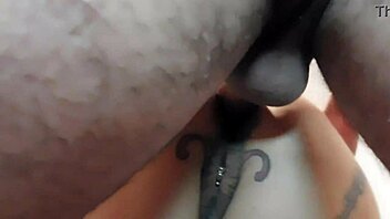 beautiful cock slams deep into milf's gaping ass creampie