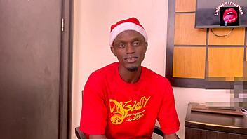 wet black pussy sucks big monster cock christmas surprise