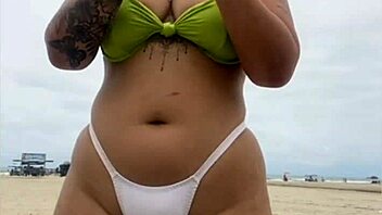 cheese vendor stares endlessly at my bare beach pussy