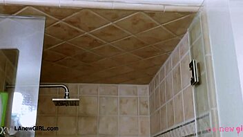 blonde teen showers after hot casting photoshoot session