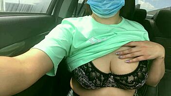 Quarantined BBW Milf Fingers Fat Pussy and Ass in Car POV