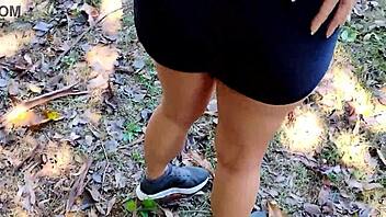 i flash my wet pussy in leggings at park flashing cute brazilian milf athletic curvy public forest workout spitting on cock tattoo tight shorts sneakers!