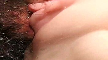 Double penetration stretches her shaved big pussy with toys and fuck doll action