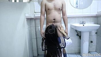 Public restroom pounding this petite pinay teen doggystyle?
