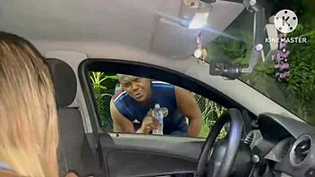 Wife cheats on husband street after car runs out gas cuck hugs bull