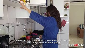 Morning Kitchen Fuck Evolves Into Day-Long Ebony Passion